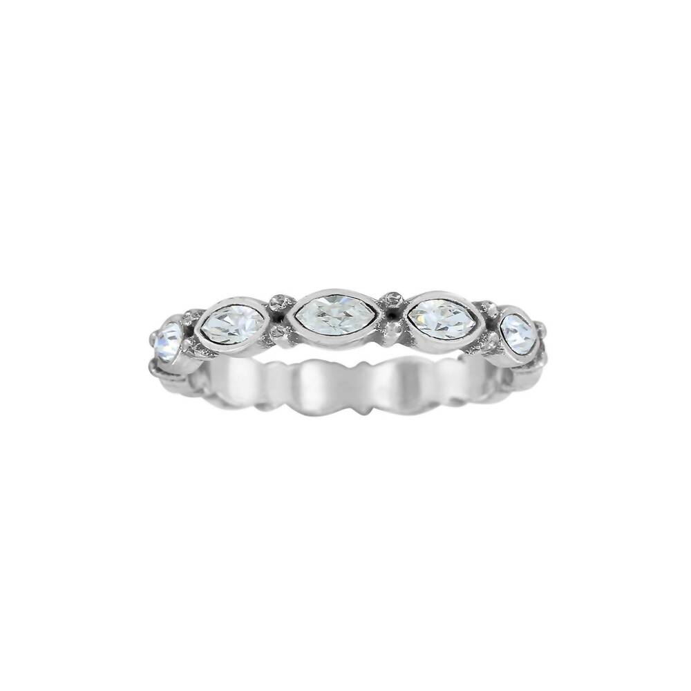 NEW BRIGHTON women's scalloped stack ring in silver